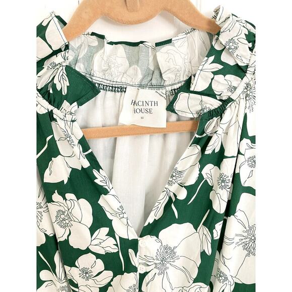 Tuckernuck Hyacinth House Green White Floral Tiered Presley Maxi Midi Dress - Picture 4 of 5